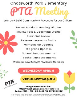 PTA Monthly Meeting (Virtual)